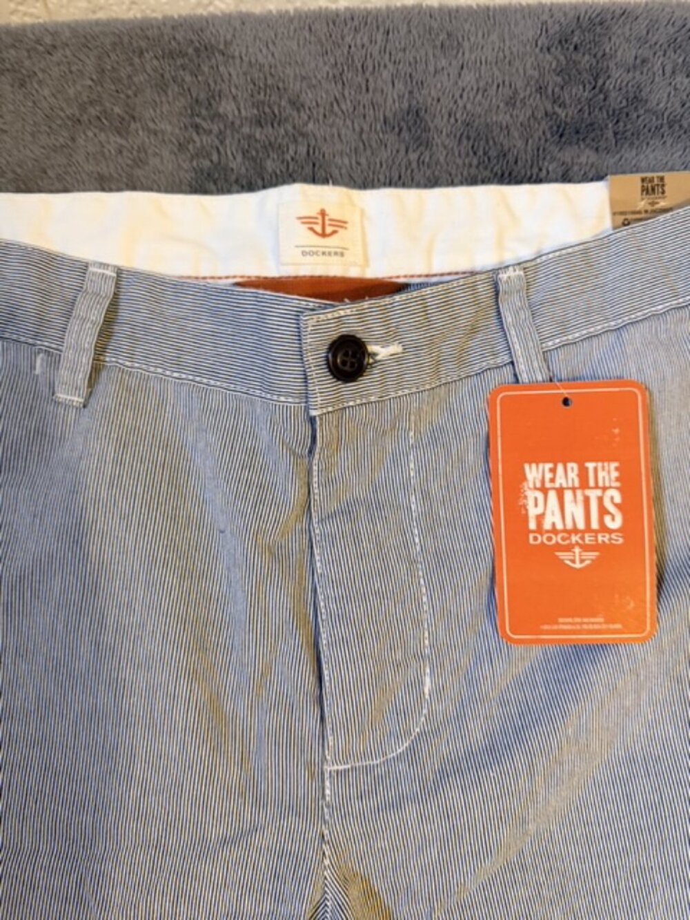 Dockers Men's Striped Pants Blue White New With Tags